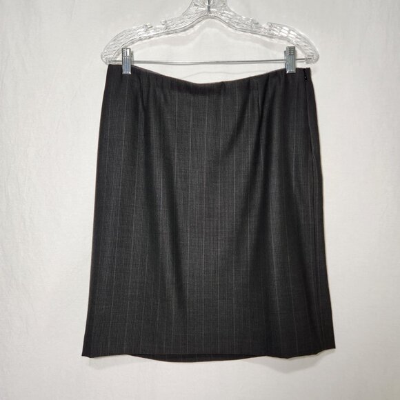 GIORGIO ARMANI Milano- Borgonuovo 21 Charcoal Pencil Midi Skirt Size EU 48 USA14 - Picture 3 of 16